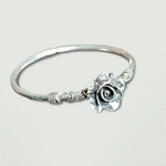 Silver Rose Oxydised Silver Bracelet - Openable - Mohnaa Jewels