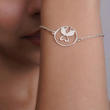 Mohnaa Minimalist Flamingo Bracelet in 925 Sterling Silver 403