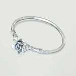 Silver Rose Oxydised Silver Bracelet - Openable - Mohnaa Jewels