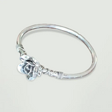 Silver Rose Oxydised Silver Bracelet - Openable - Mohnaa Jewels