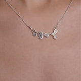 Mohnaa Minimalist Humming Bird Necklace in 925 Sterling Silver 306