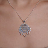 Mohnaa Minimalist Mandala Necklace in 925 Sterling Silver 302