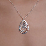 Mohnaa Minimalist Lotus Necklace in 925 Sterling Silver 301