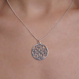 Mohnaa Minimalist Mandala Necklace in 925 Sterling Silver 304