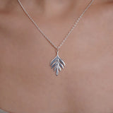 Mohnaa Minimalist Leaf Necklace in 925 Sterling Silver 303