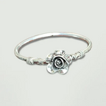 Silver Rose Oxydised Silver Bracelet - Openable - Mohnaa Jewels