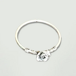 Silver Rose Oxydised Silver Bracelet - Openable - Mohnaa Jewels