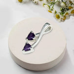 Arrow Pendant With Amethyst Gemstone In Sterling Silver