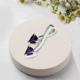 Arrow Pendant With Amethyst Gemstone In Sterling Silver