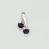 Arrow Pendant With Amethyst Gemstone In Sterling Silver