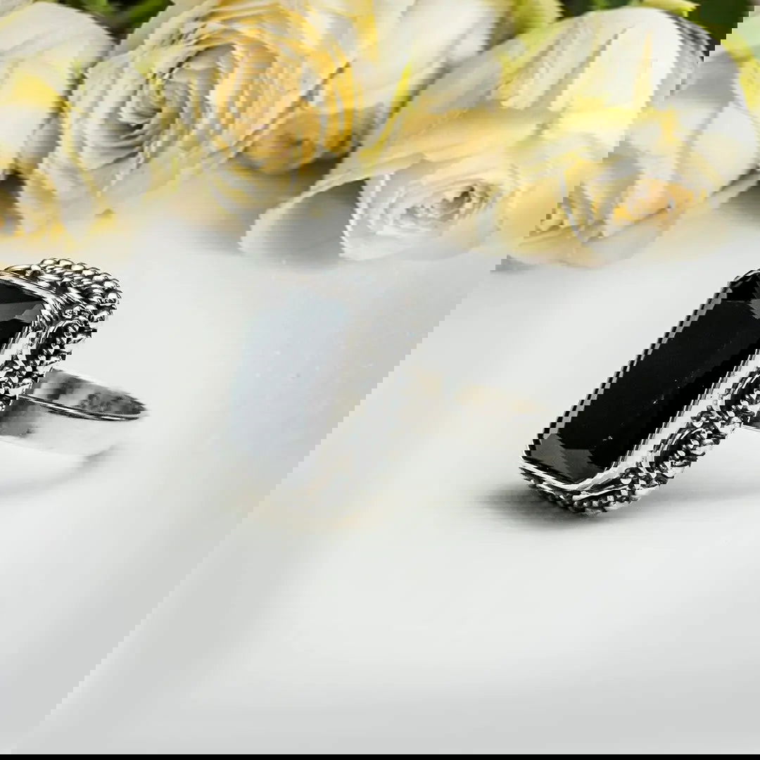 Black Beauty Sterling Silver Ring
