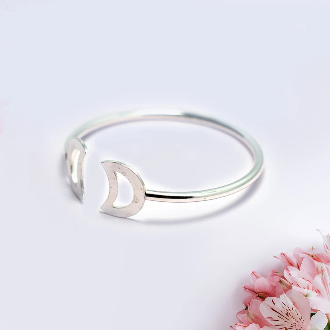 Crescent Silver Bracelet - Openable