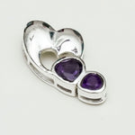 Designer Heart Handmade Pendants With Amethyst Gemstone In 925 Sterling Silver