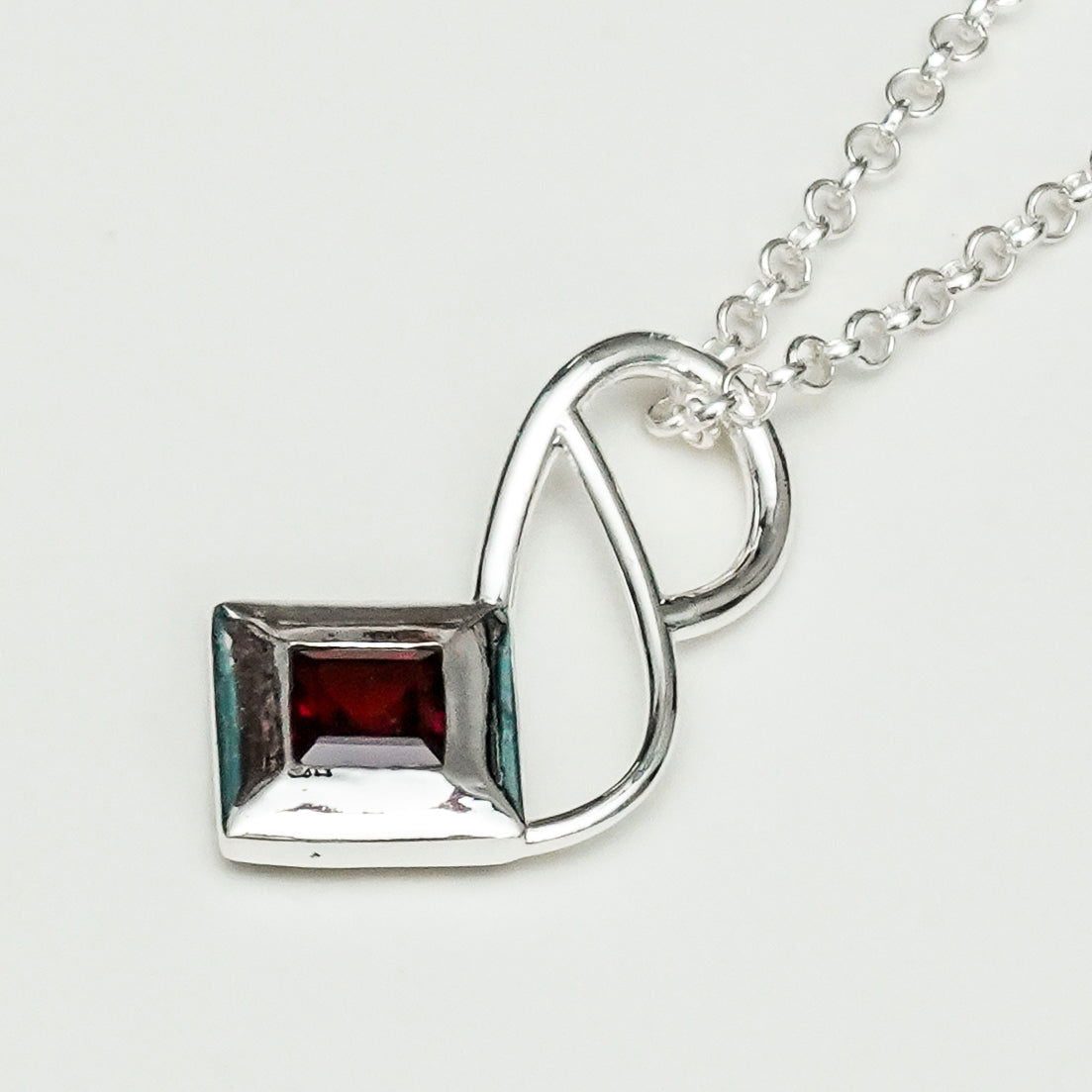 Designer Pendants With Garnet Gemstone In 925 Sterling Silver