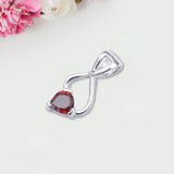 Elegant Pendant with Garnet Gemstone in 925 Silver