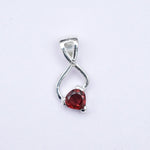 Elegant Pendant with Garnet Gemstone in 925 Silver
