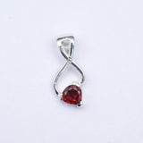 Elegant Pendant with Garnet Gemstone in 925 Silver