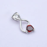 Elegant Pendant with Garnet Gemstone in 925 Silver