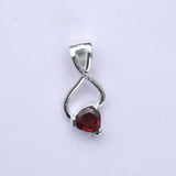 Elegant Pendant with Garnet Gemstone in 925 Silver