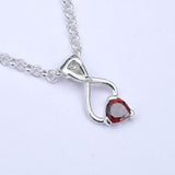 Elegant Pendant with Garnet Gemstone in 925 Silver