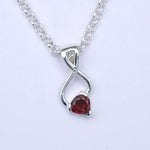 Elegant Pendant with Garnet Gemstone in 925 Silver