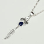 Feather Pendant With Kyanite Gemstone Handmade  In Solid Sterling Silver