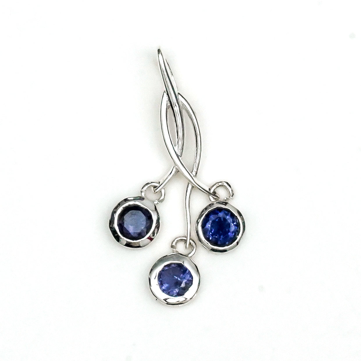Handmade Pendant With Lolite Gemstone In 925 Sterling Silver
