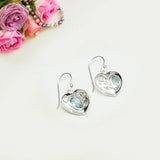 Heart Earrings With Semi Precious BlueTopaz Gemstone Solid 925 Sterling Silver