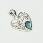Heart Pendant With Labradorite Gemstone in 925 Solid Sterling Silver