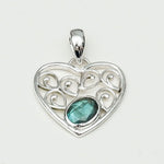 Heart Pendant With Labradorite Gemstone in 925 Solid Sterling Silver