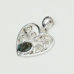 Heart Pendant With Labradorite Gemstone in 925 Solid Sterling Silver
