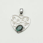 Heart Pendant With Labradorite Gemstone in 925 Solid Sterling Silver