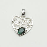 Heart Pendant With Labradorite Gemstone in 925 Solid Sterling Silver