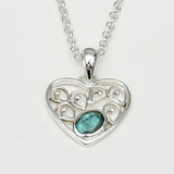 Heart Pendant With Labradorite Gemstone in 925 Solid Sterling Silver