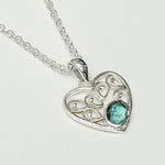 Heart Pendant With Labradorite Gemstone in 925 Solid Sterling Silver