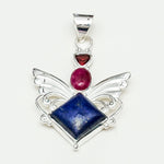 Big Wing Pendant with Multi Gemstone in 925 Sterling Silver 4 - Mohnaa Jewels