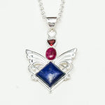 Big Wing Pendant with Multi Gemstone in 925 Sterling Silver 4 - Mohnaa Jewels