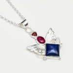 Big Wing Pendant with Multi Gemstone in 925 Sterling Silver 4 - Mohnaa Jewels