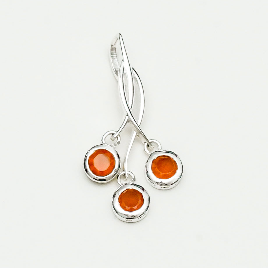 Handmade Pendant With Orange Stone In 925 Sterling Silver - Mohnaa Jewels