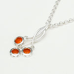 Handmade Pendant With Orange Stone In 925 Sterling Silver - Mohnaa Jewels