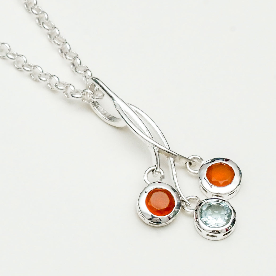 Handmade Pendant With Multi Stone In 925 Sterling Silver - Mohnaa Jewels