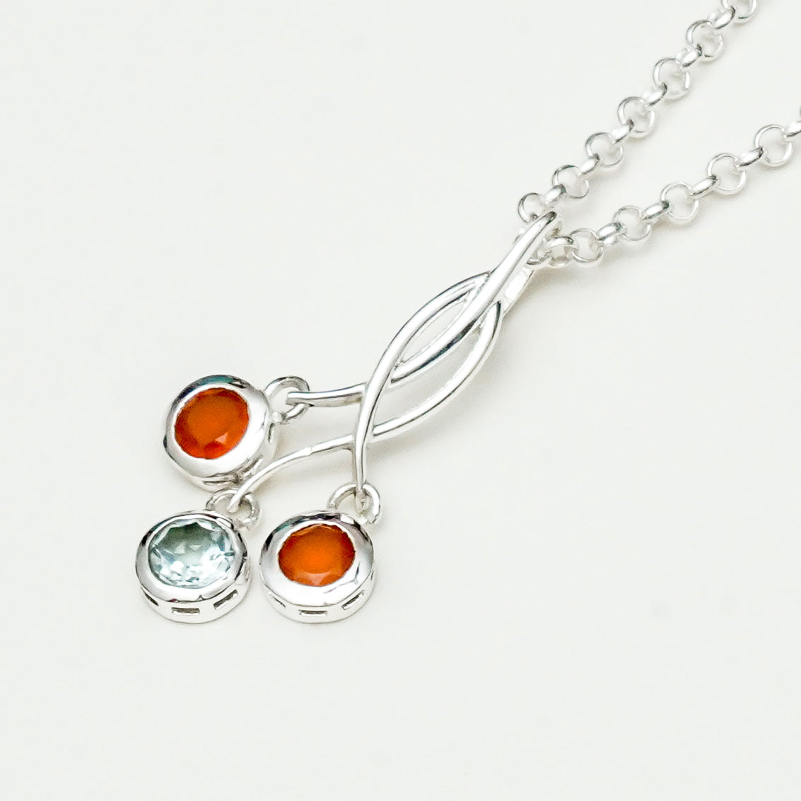 Handmade Pendant With Multi Stone In 925 Sterling Silver - Mohnaa Jewels