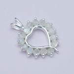 Multiheart Pendant With Rainbow Gemstone in 925 Sterling Silver - Mohnaa Jewels