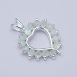 Multiheart Pendant With Rainbow Gemstone in 925 Sterling Silver - Mohnaa Jewels