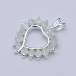 Multiheart Pendant With Rainbow Gemstone in 925 Sterling Silver - Mohnaa Jewels