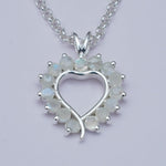 Multiheart Pendant With Rainbow Gemstone in 925 Sterling Silver - Mohnaa Jewels