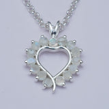 Multiheart Pendant With Rainbow Gemstone in 925 Sterling Silver - Mohnaa Jewels