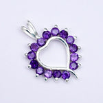 Multiheart Pendant With Amethyst Gemstone in 925 Sterling Silver - Mohnaa Jewels