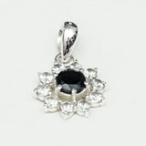 Mohnaa Flower Pendant With Black Onyx Gemstone In Fine Sterling Silver - Mohnaa Jewels