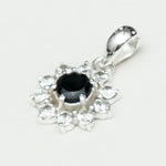 Mohnaa Flower Pendant With Black Onyx Gemstone In Fine Sterling Silver - Mohnaa Jewels